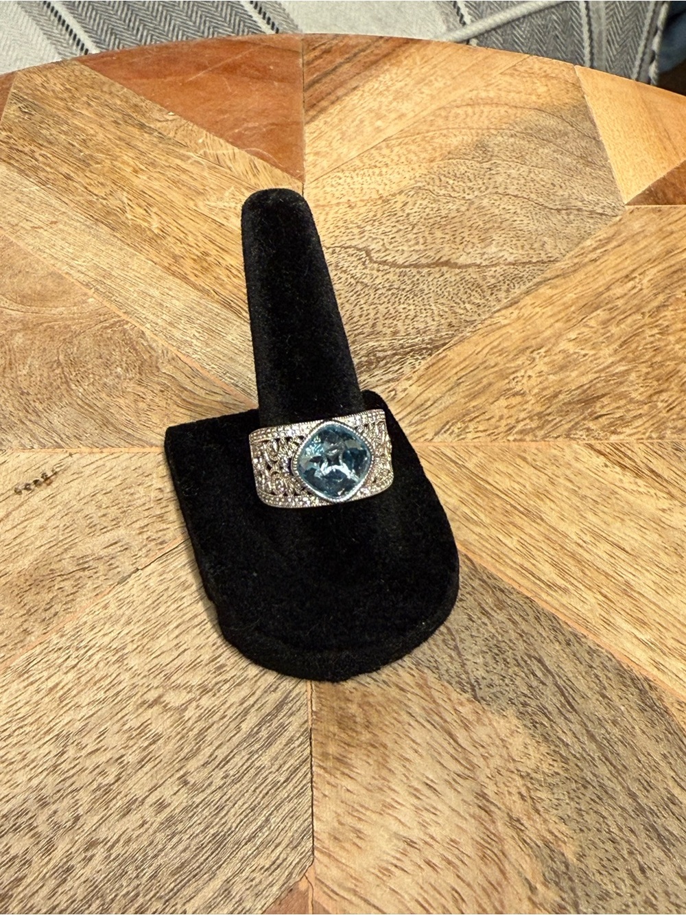 Women’s Sterling Silver Ring with Blue Gemstone